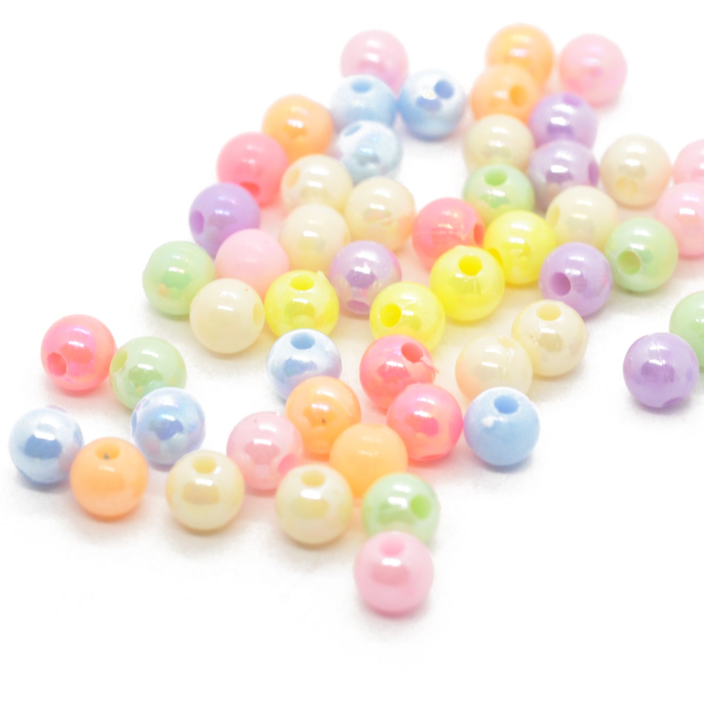 Kleine Kugeln Acryl / neon Mix / Ø 6 mm