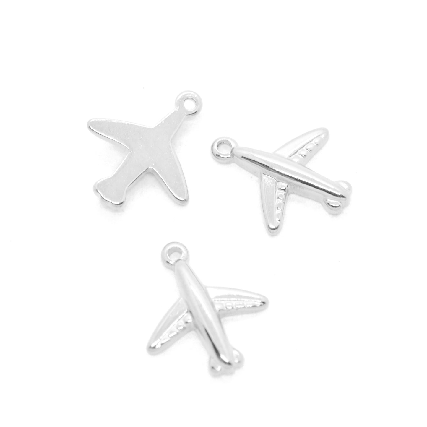 Flugzeug Anhänger / Charm Edelstahl / 15mm