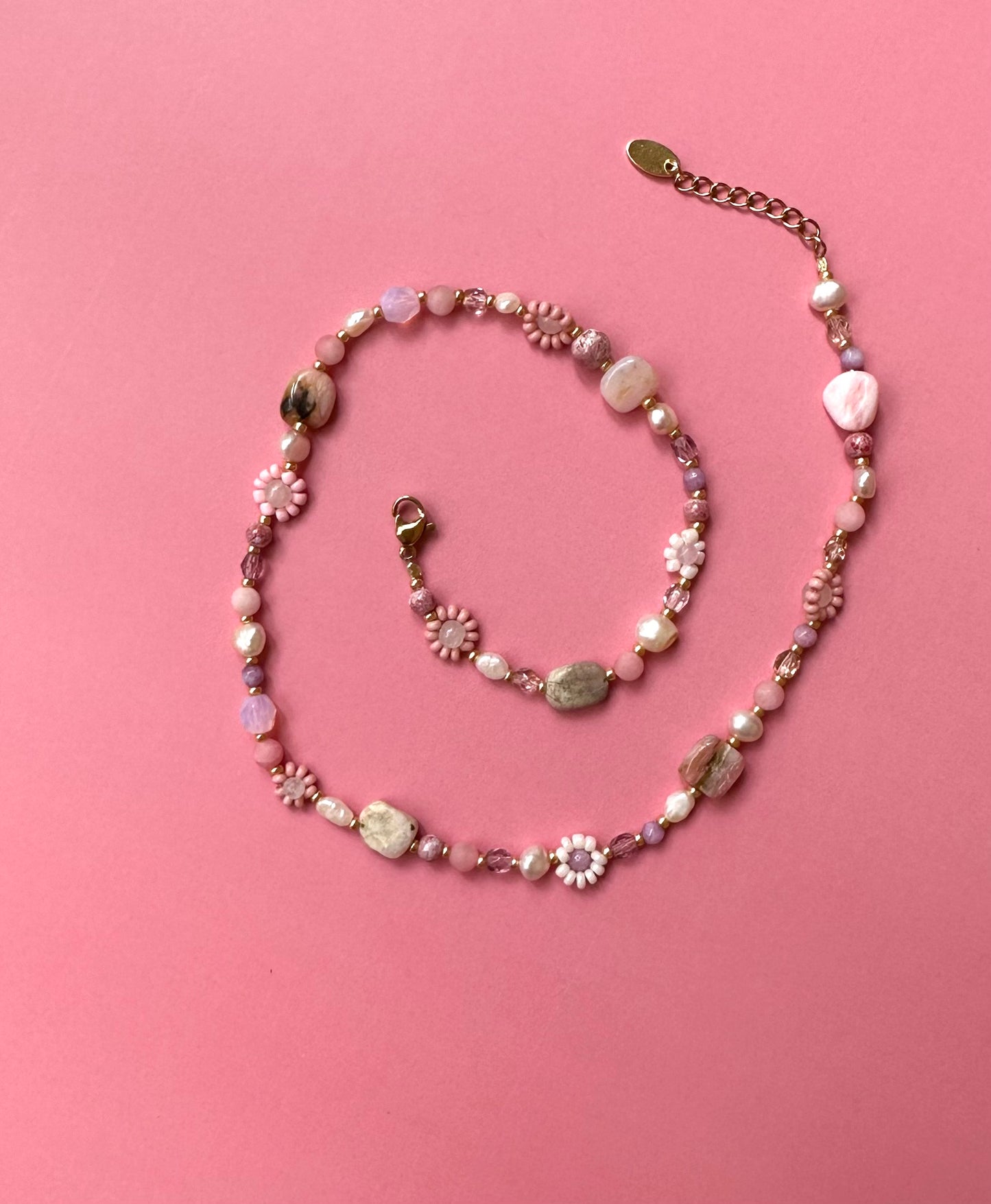 Pinkopal Nuggets / Edelstein Strang irregulär / 8x12mm