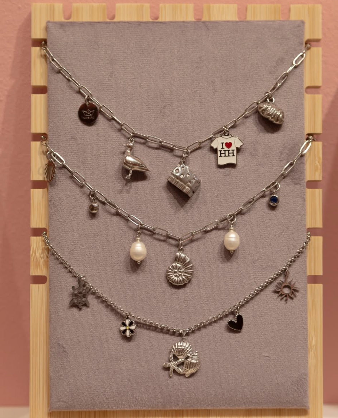 I ❤ HH Anhänger / NUENA Hamburg Charm / Edelstahl