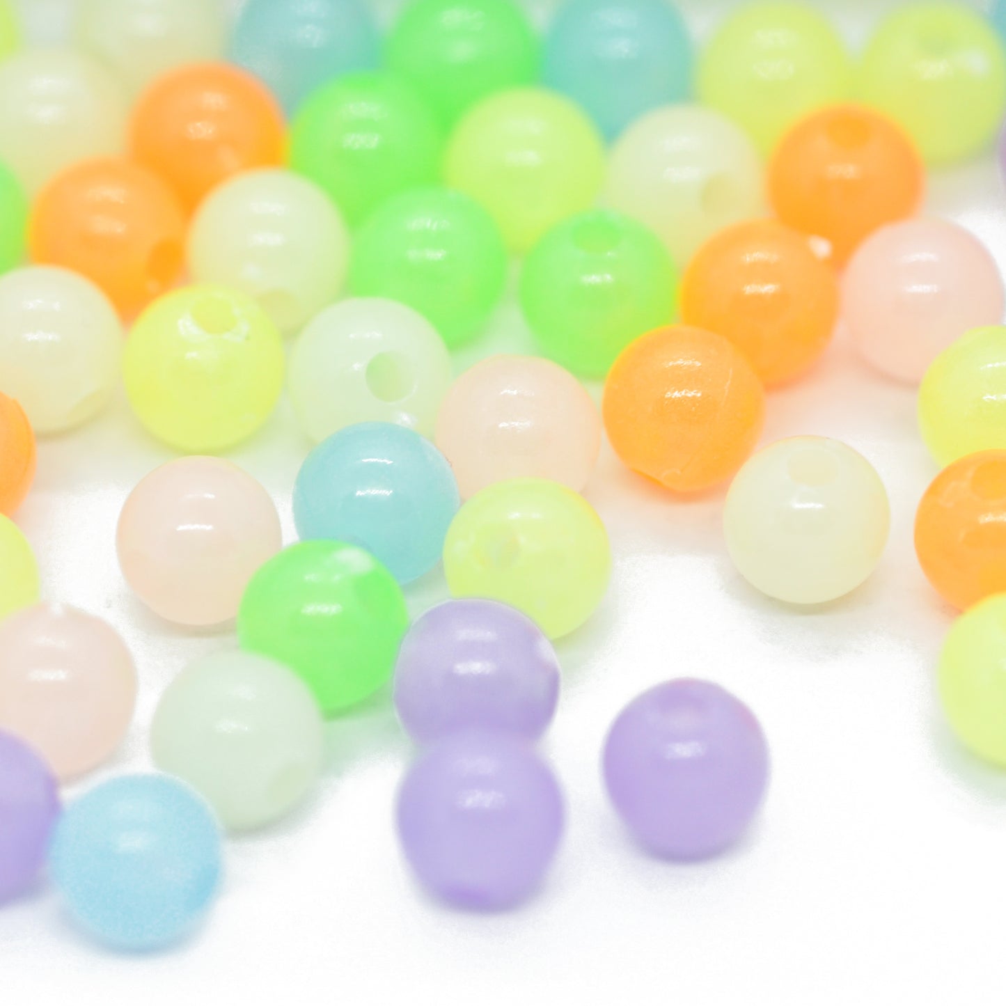 Kleine Kugeln Acryl / pastell neon Mix / Ø 6 mm / 50 Stk.