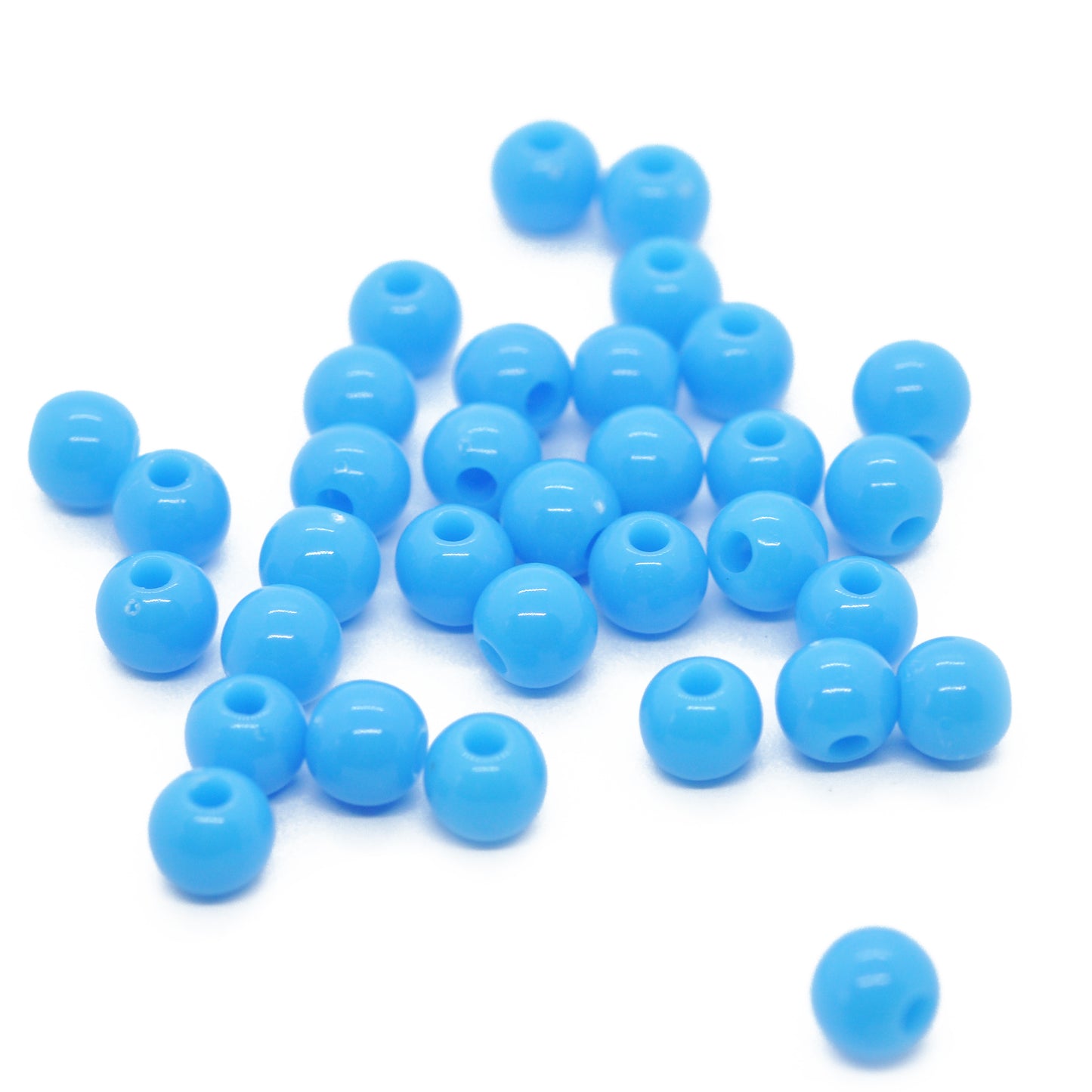 Kleine Kugeln Acryl / stahl blau opak / Ø 6mm / 50 Stk.