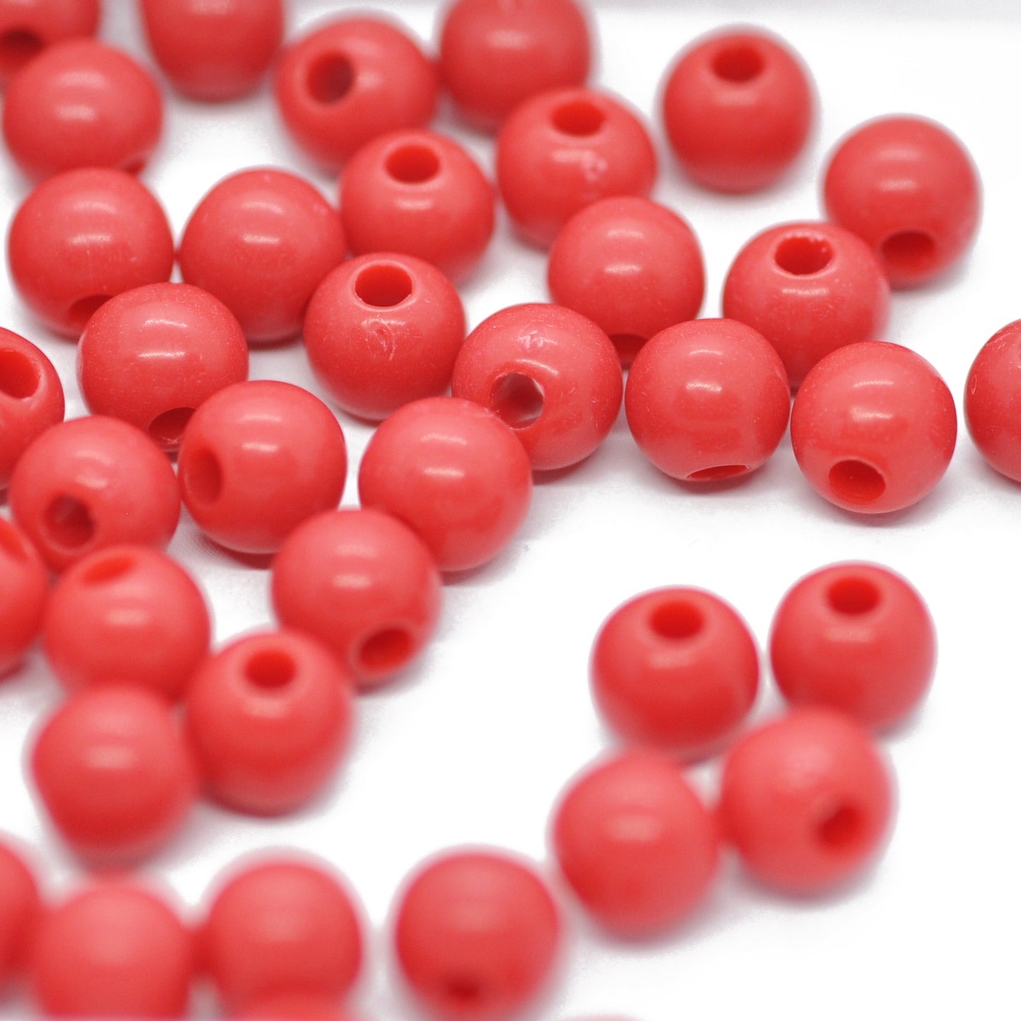 Kleine Kugeln Acryl / marsala rot opak / Ø 6mm / 50 Stk.