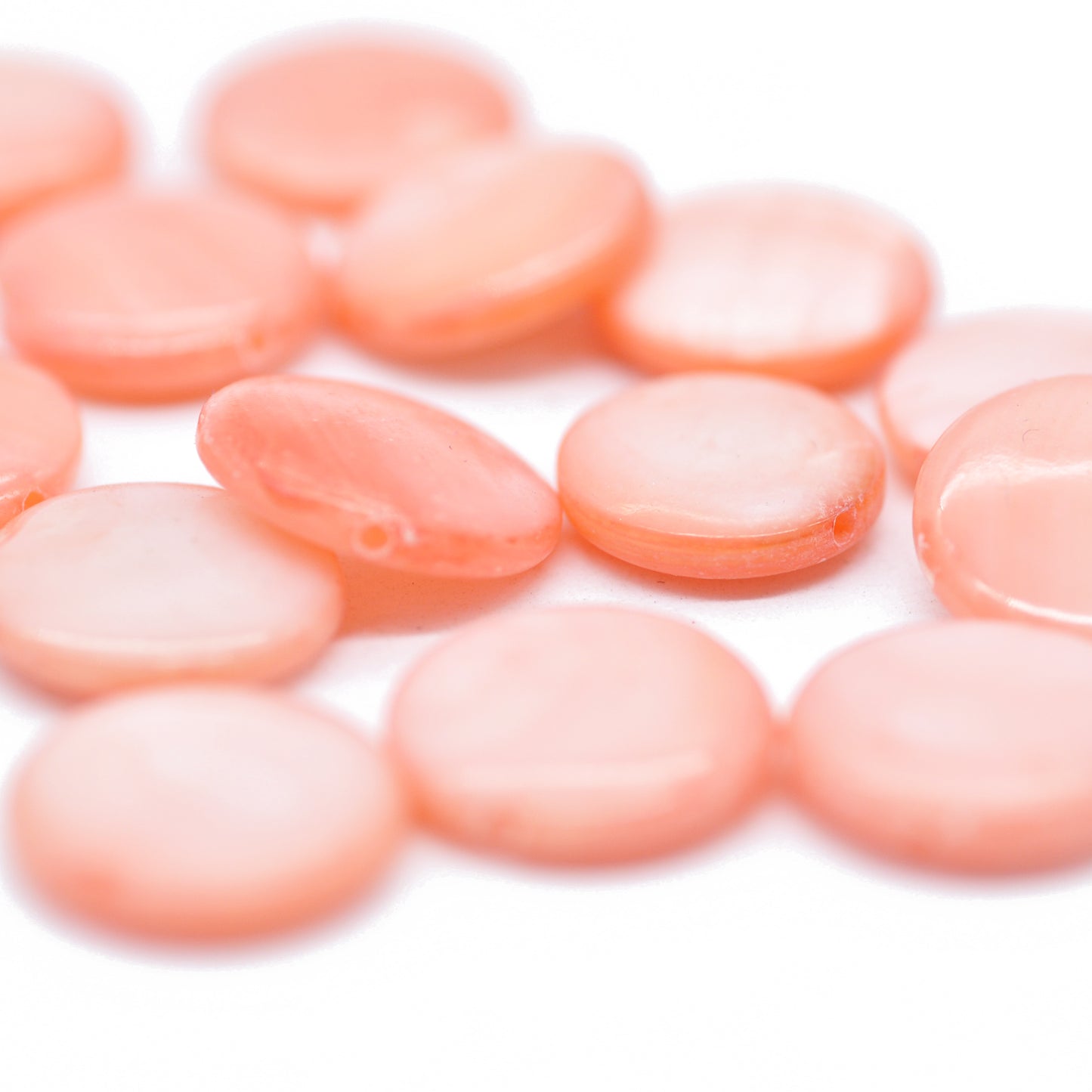 Mother-of-pearl disc Coin pink / 8 mm