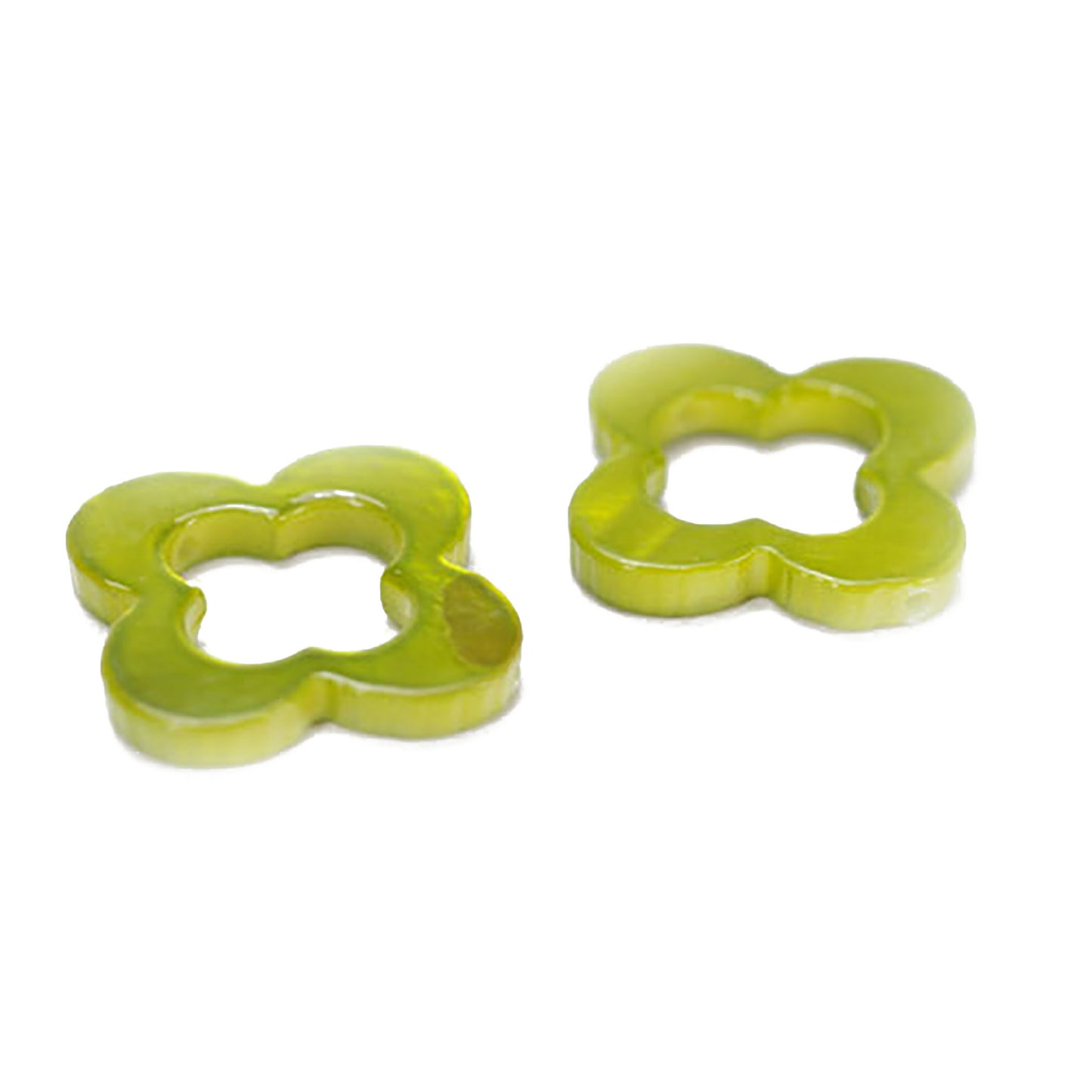 Perlmutt Klee Blume oliv / 20 mm