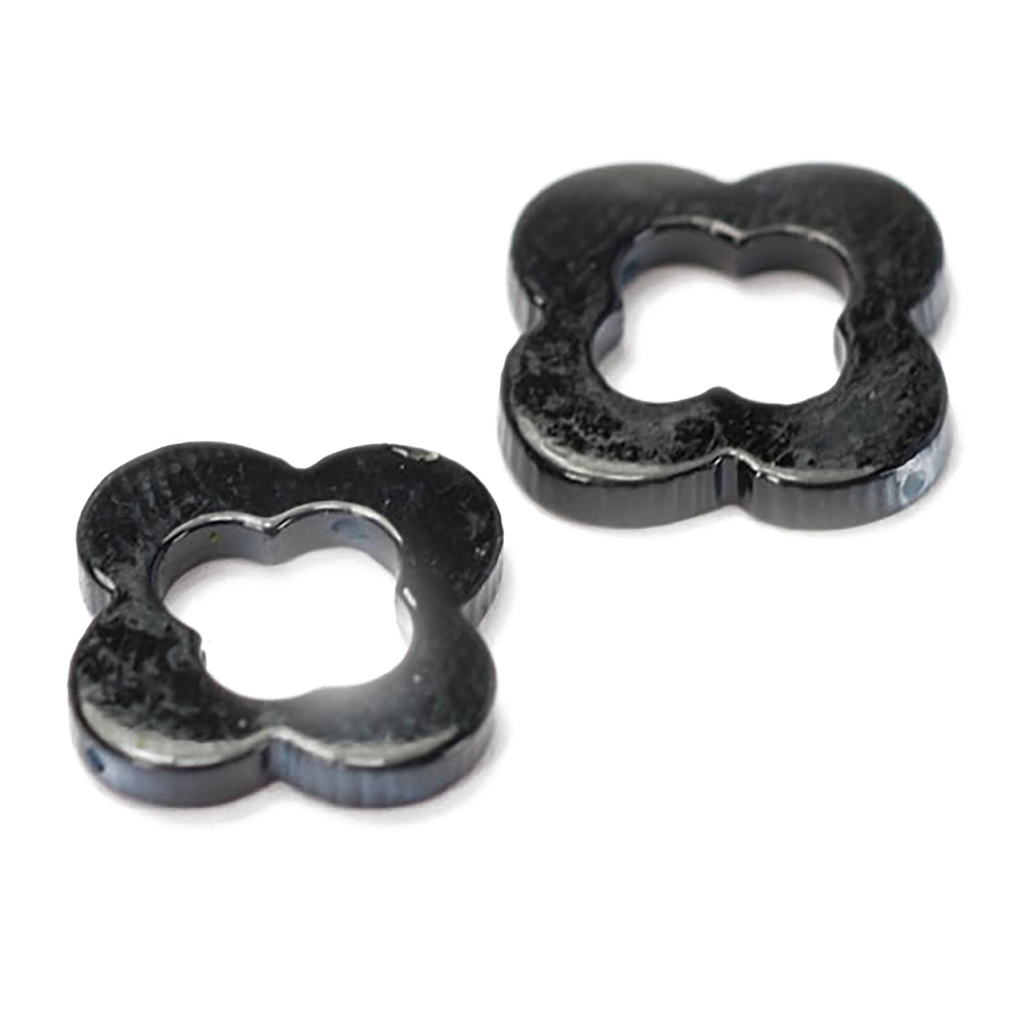 Mother of pearl flower black / 20 mm