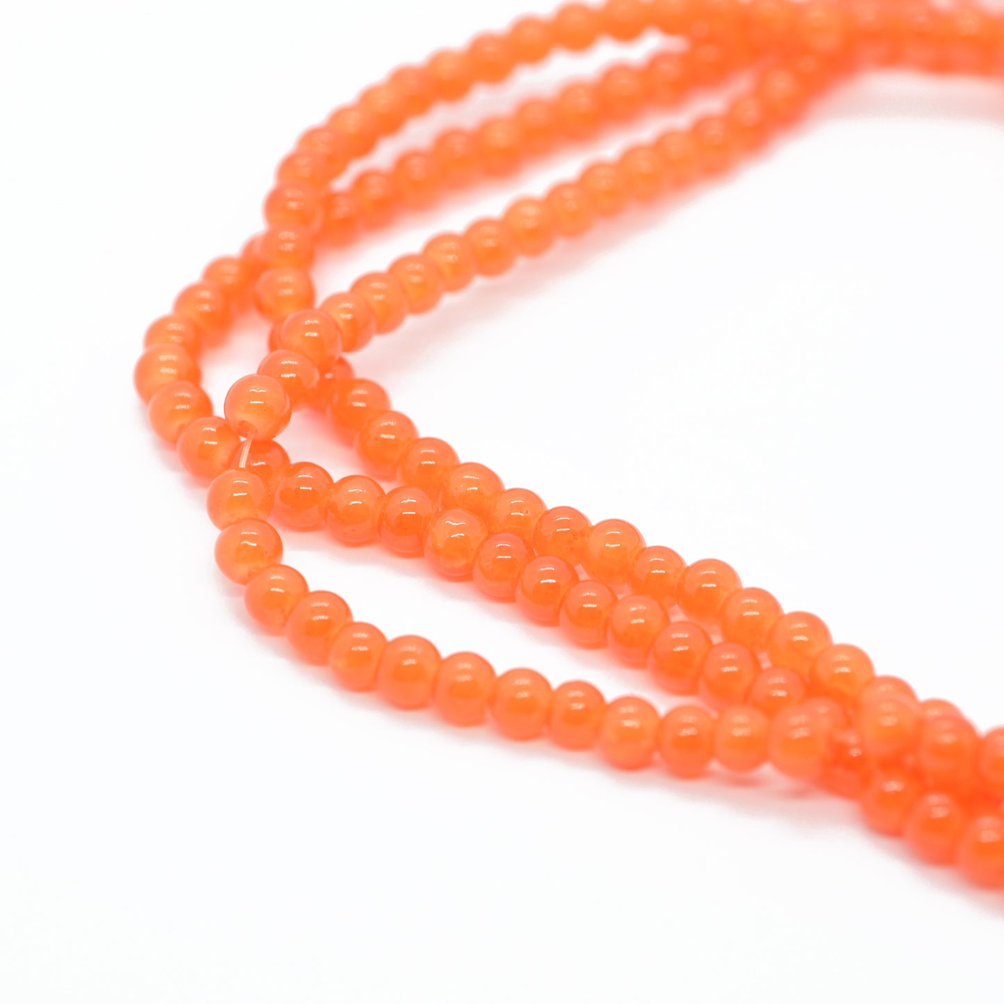 Strang Glasperlen / orange opal / 80cm / 4mm