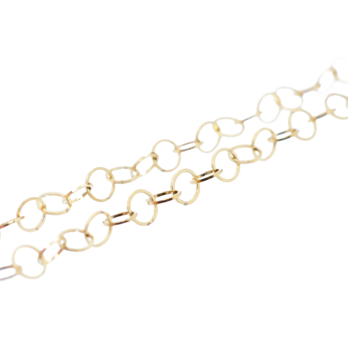 Stainless steel chain round delicate / gold plated / 6mm