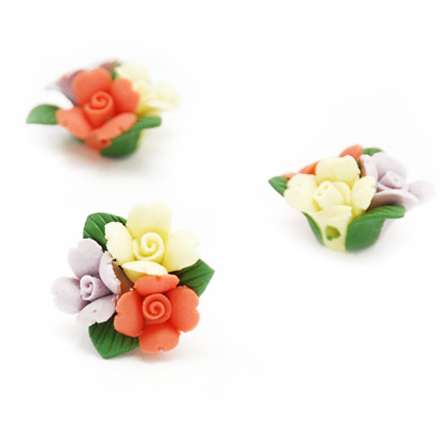 Porzellan Blumen bunt / 22 mm
