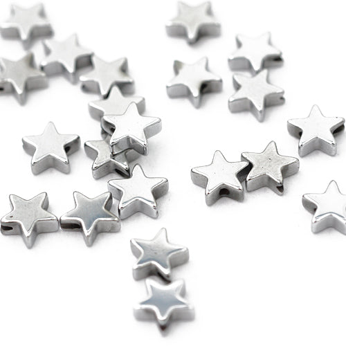 Hämatit Edelstein Stern grau / 6 mm