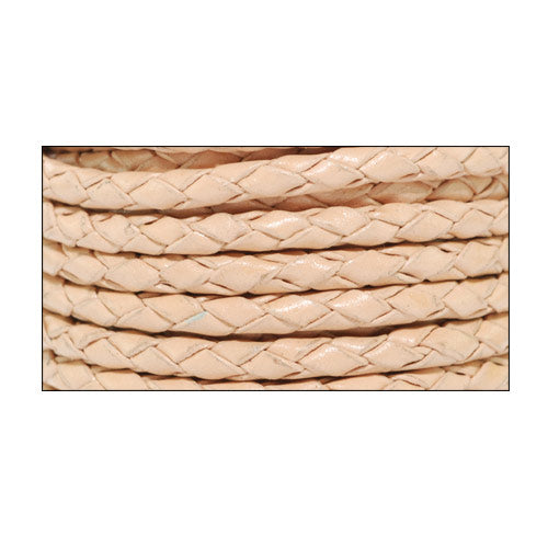 Leather cord braided bolo peach 1m / Ø 3mm