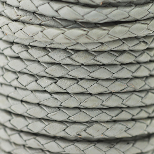 Leather cord braided Bolo gray 1m / Ø 3mm