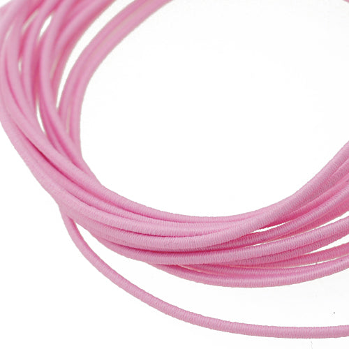 Elastic fabric ribbon pink 1.5m / Ø 1mm