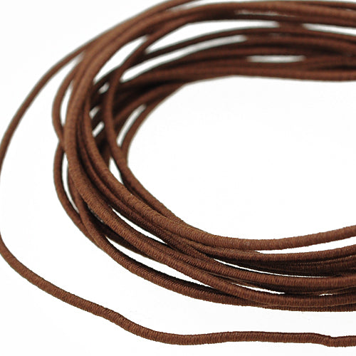 Elastic fabric band brown 1.5m / Ø 1mm