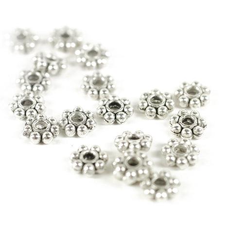 Blümchen Zwischenteil Spacer / silberfarben / Ø 6 mm