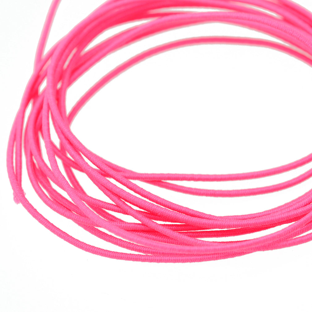Elastic fabric ribbon pink 1.5m / Ø 1mm