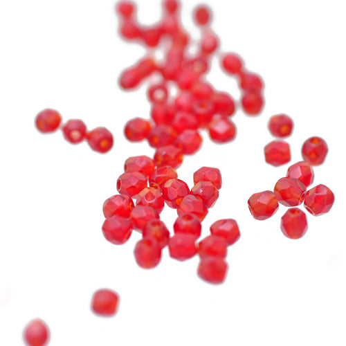 Preciosa glass beads siam / 100 pcs. / 3mm