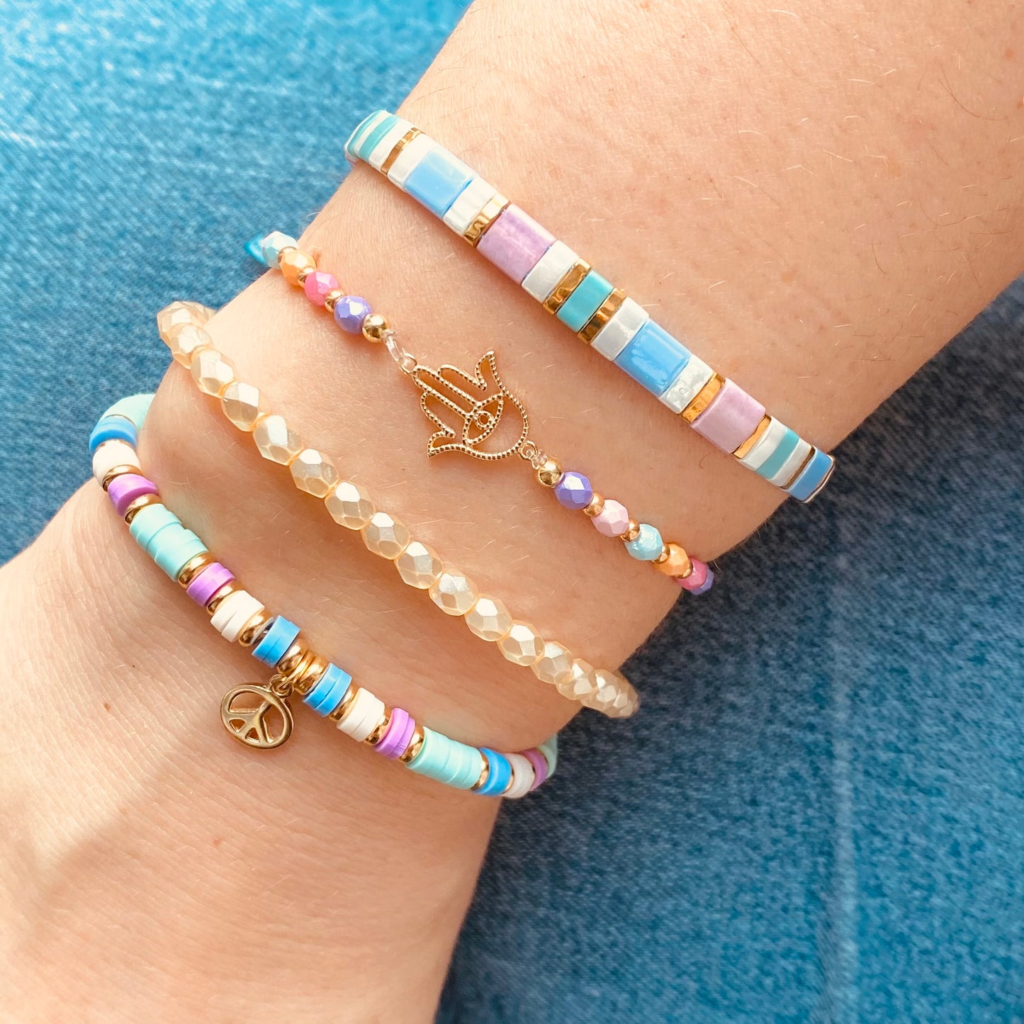 Hamza Hand der Fatima Verbinder / 925er Silber rosévergoldet / 11mm