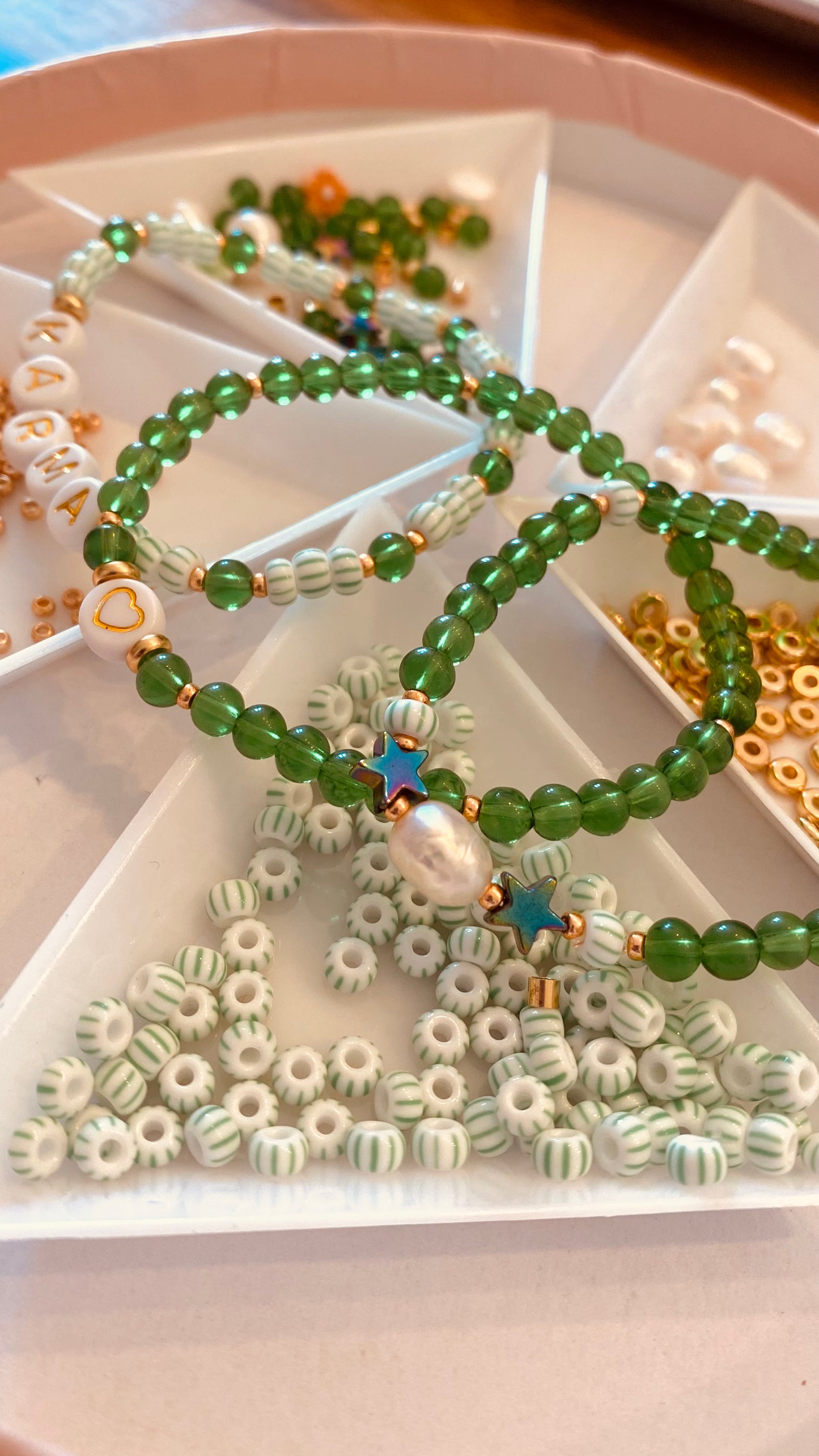 Strang Glasperlen / grün / Ø 4 mm