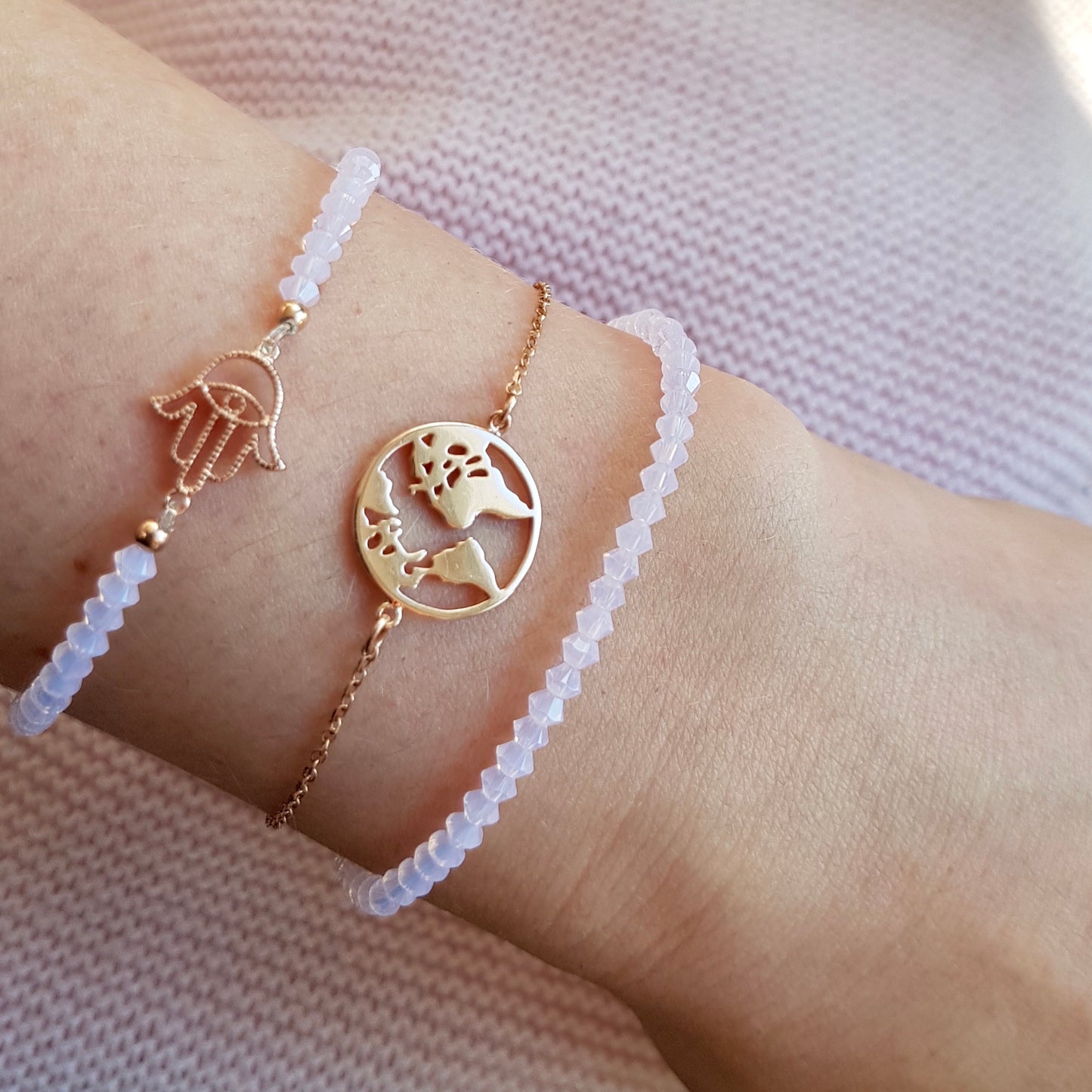 Hamza Hand der Fatima Verbinder / 925er Silber vergoldet / 11mm