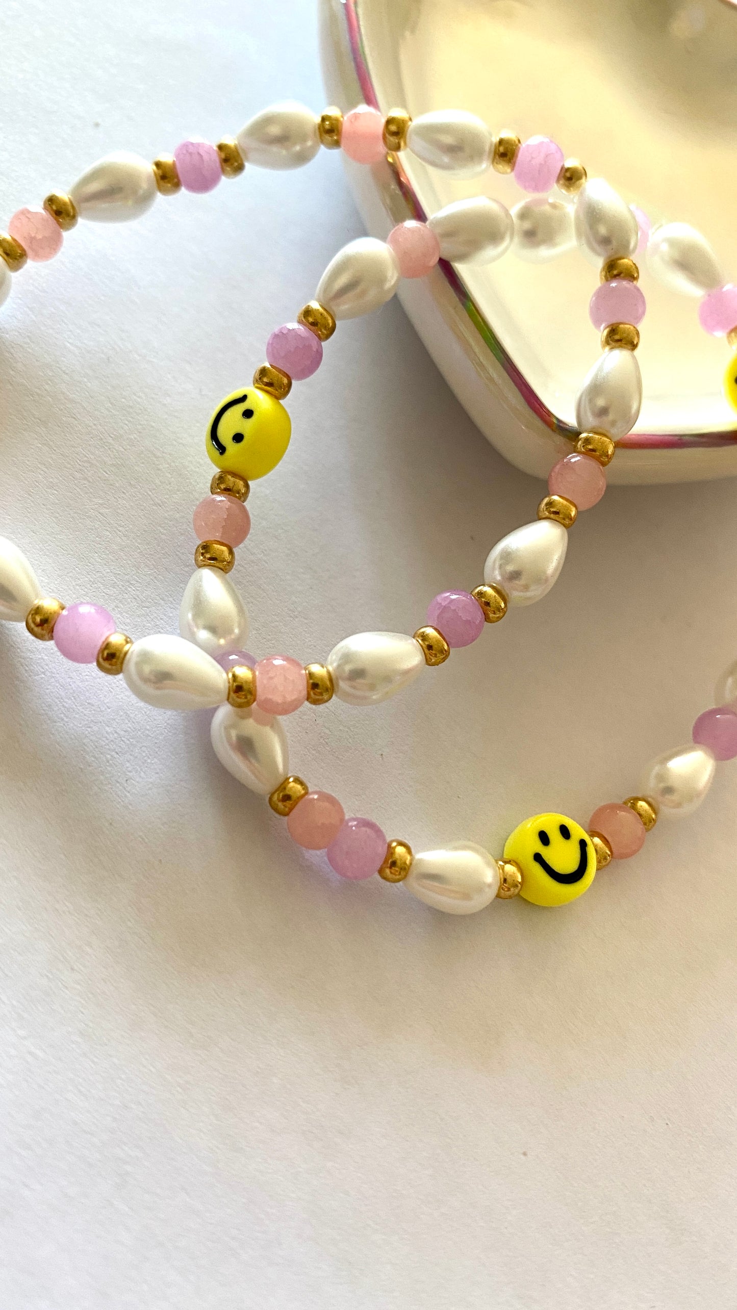 Acryl Smiley rund flach / gelb / Ø 7 mm / 10 Stk.