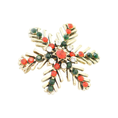 Weihnachtsbrosche Schneeflocke  / goldfarben / 35x35mm
