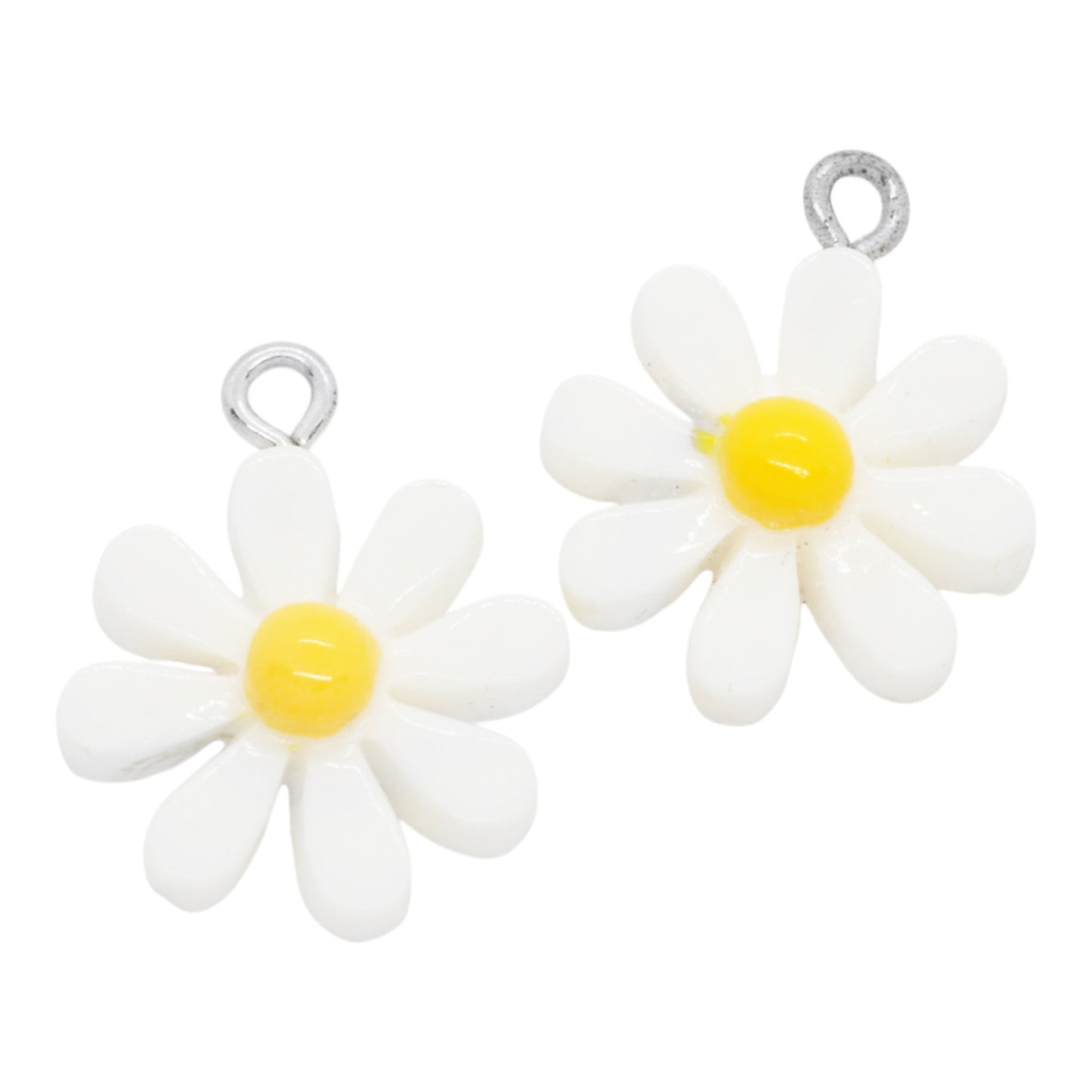 Daisy Acryl Anhänger / weiss / 17mm