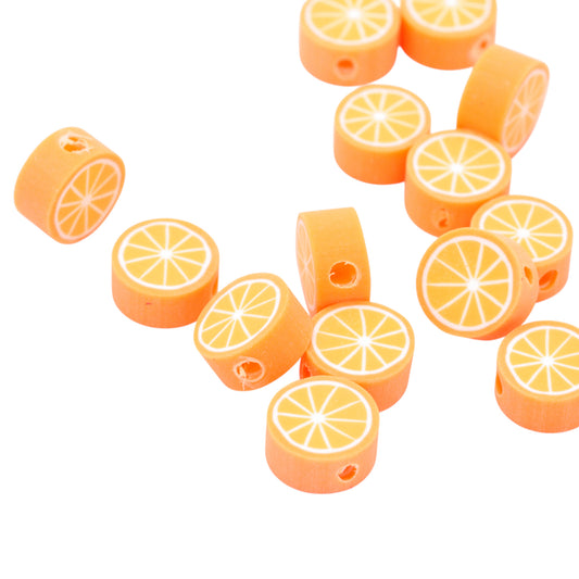 Orangen Scheiben aus Fimo / 10mm / 10 Stk.