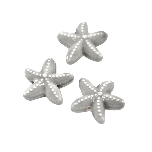 Porzellan Seestern vintage grau / 18mm