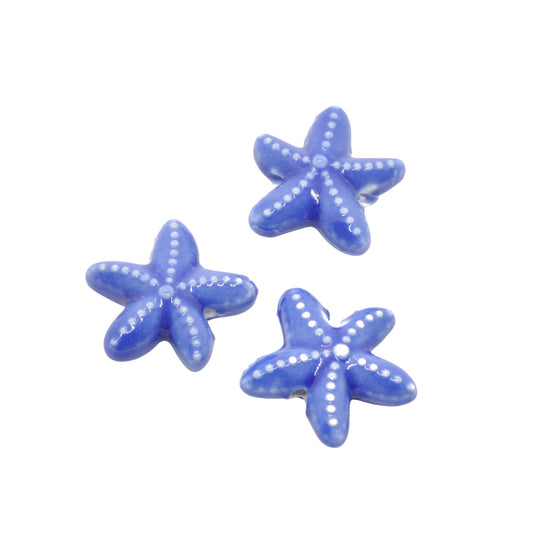 Porzellan Seestern vintage blau / 18mm