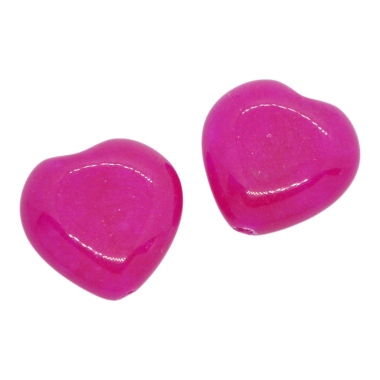 Herz Edelstein Achat / fuchsia / 12mm