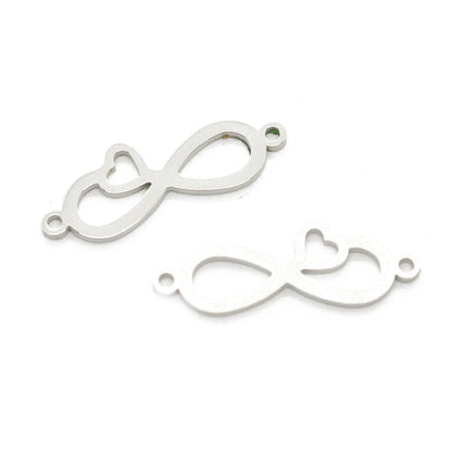 Infinity Herz Verbinder Edelstahl / 10x25mm