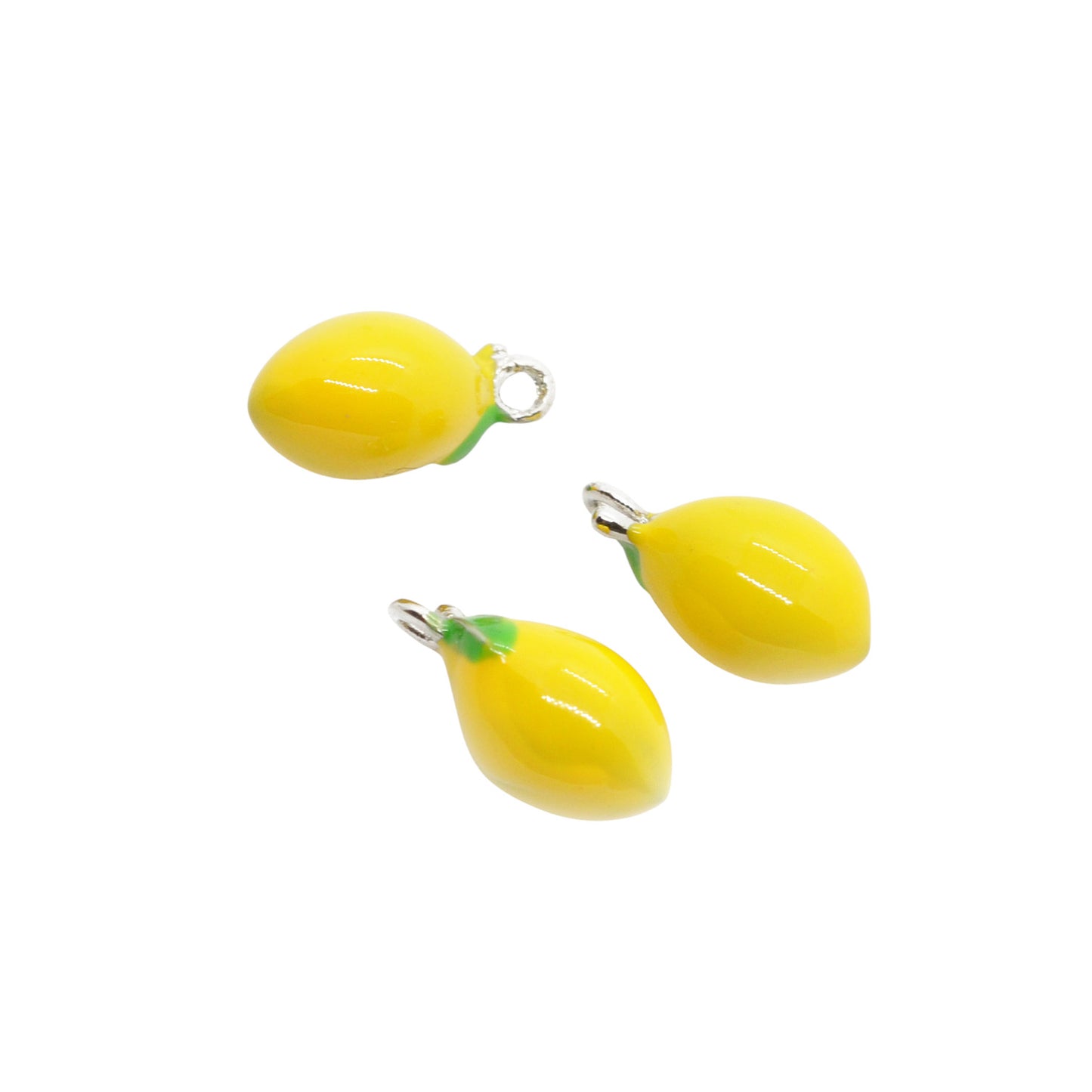 Zitrone Anhänger gelb emailliert / 12mm