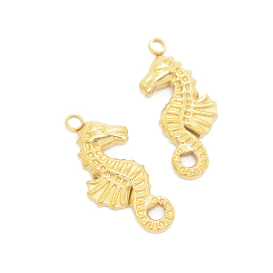 Edelstahl Seepferdchen Charm / 22 x 9mm