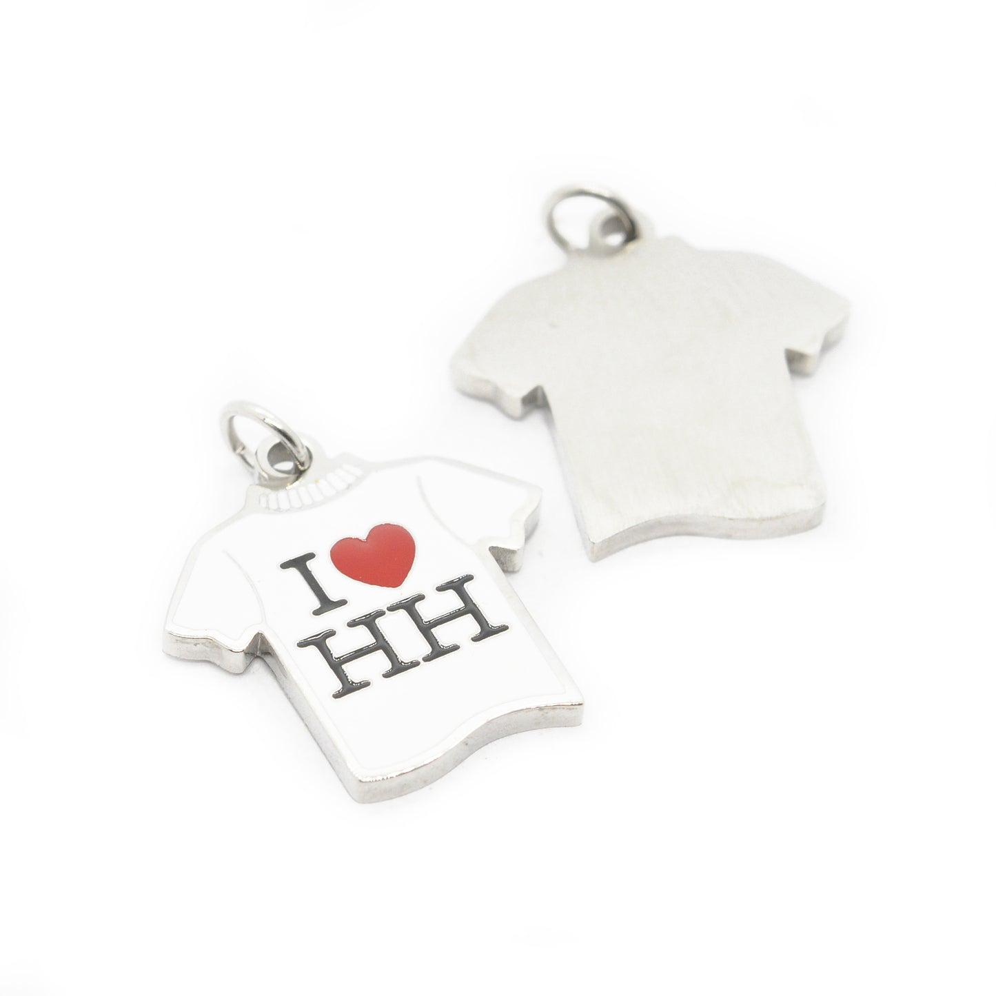 I ❤ HH T-Shirt Anhänger / NUENA Hamburg Charm / Edelstahl