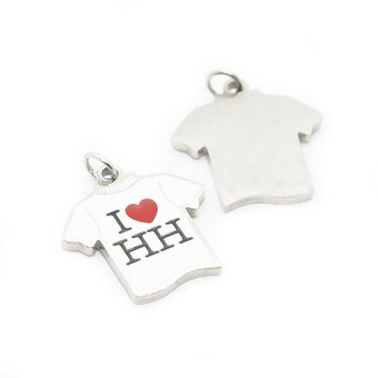 I ❤ HH T-Shirt Anhänger / NUENA Hamburg Charm / Edelstahl