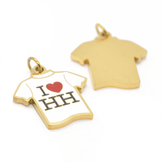 I ❤ HH T-Shirt Anhänger / NUENA Hamburg Charm / Edelstahl