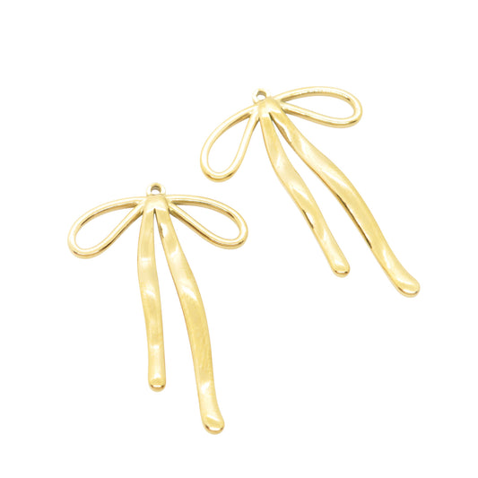 XL Schleife Anhänger Charm Edelstahl / 40mm