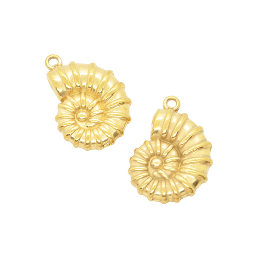 Ammoniten Anhänger Charm Edelstahl / 22mm