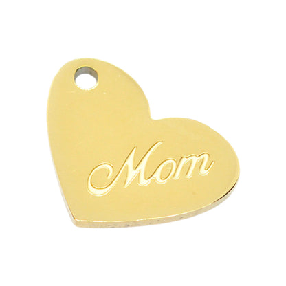 Mom Anhänger / Charm Edelstahl verg. / 16mm