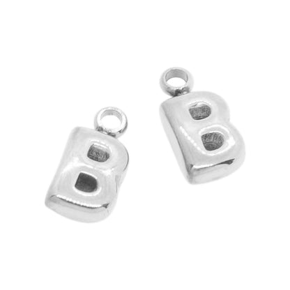 Bubble Buchstaben Charms Halskette / Edelstahl