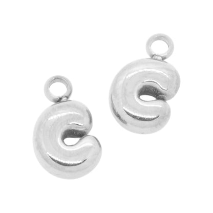Bubble Buchstaben Charms Halskette / Edelstahl