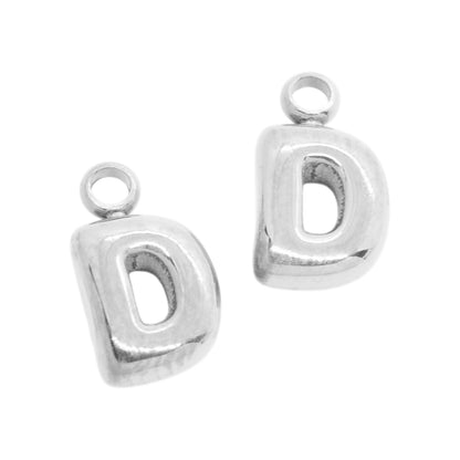Bubble Buchstaben Charms Halskette / Edelstahl