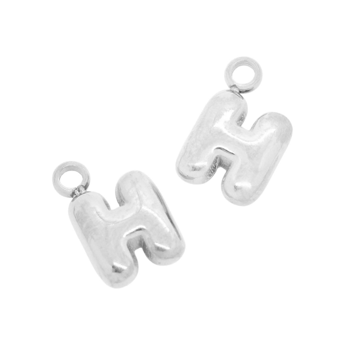 Bubble Buchstaben Charms Halskette / Edelstahl