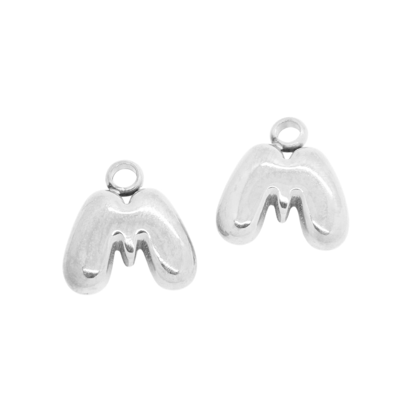 Bubble Buchstaben Charms Halskette / Edelstahl