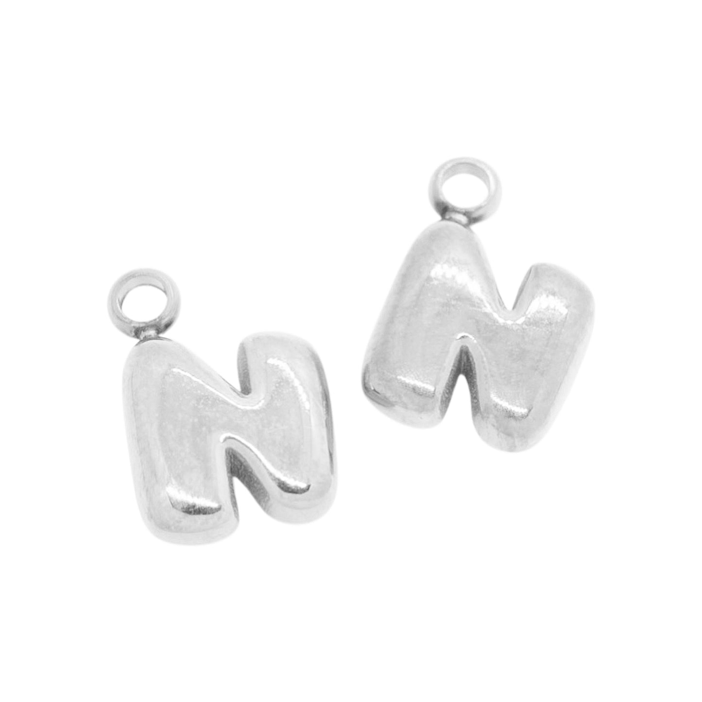 Bubble Buchstaben Charms Halskette / Edelstahl
