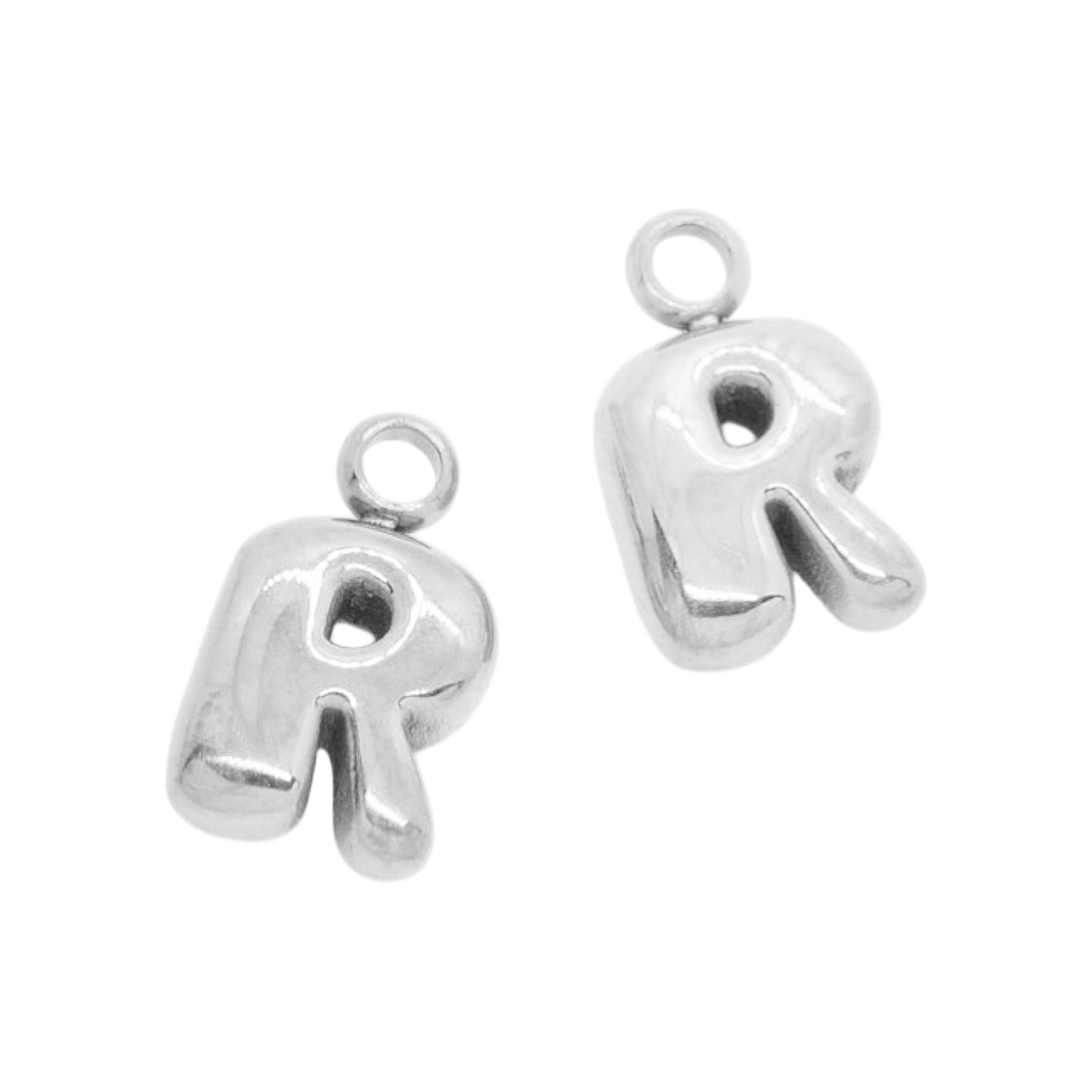 Bubble Buchstaben Charms Halskette / Edelstahl