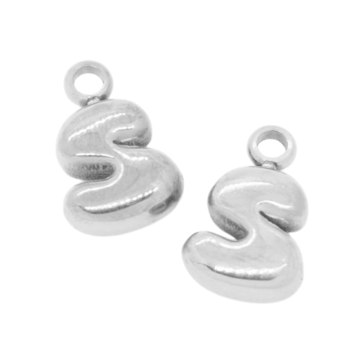 Bubble Buchstaben Charms Halskette / Edelstahl