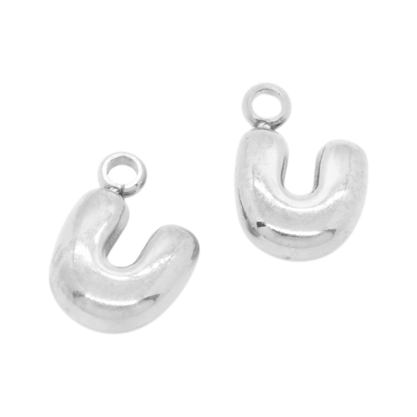 Bubble Buchstaben Charms Halskette / Edelstahl