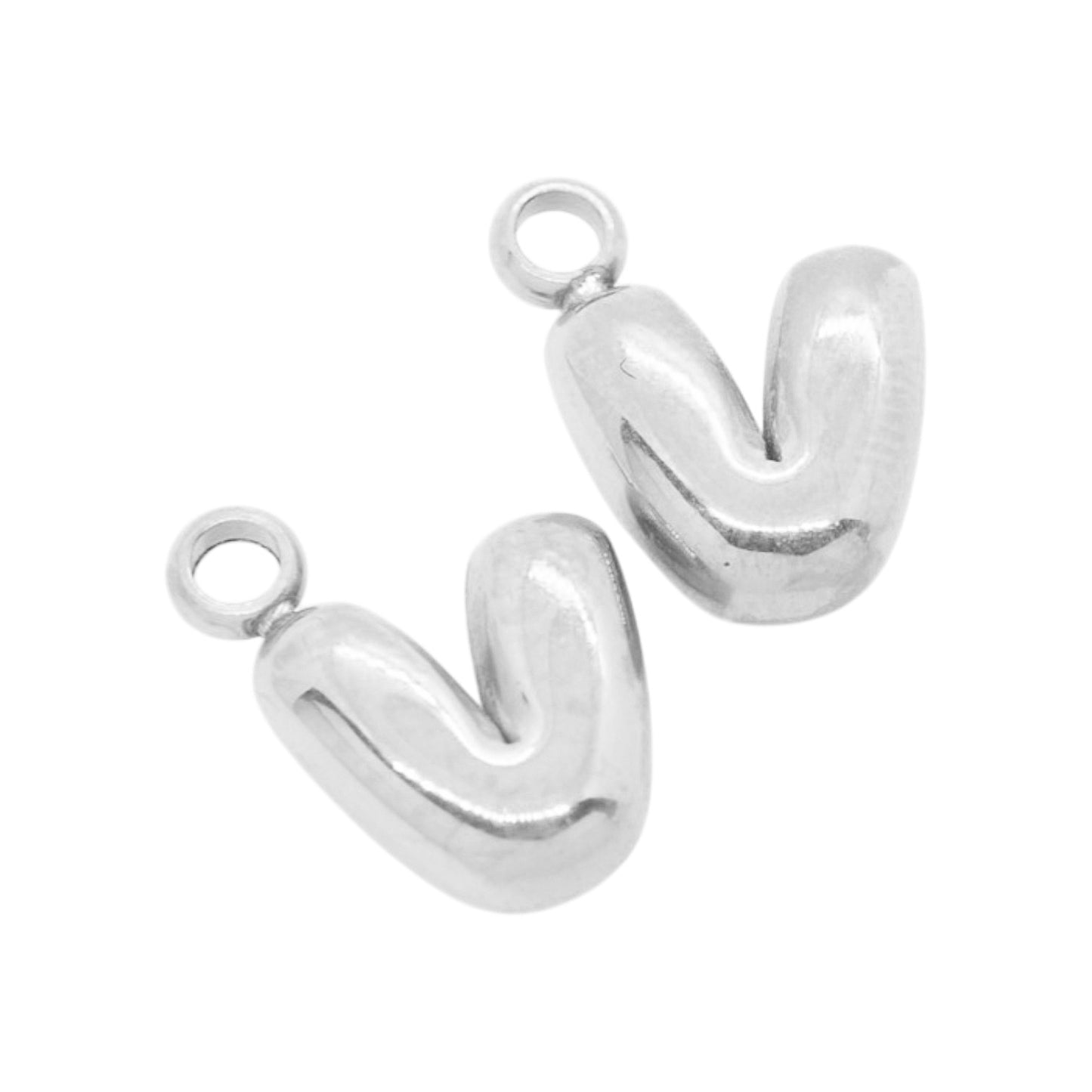 Bubble Buchstaben Charms Halskette / Edelstahl